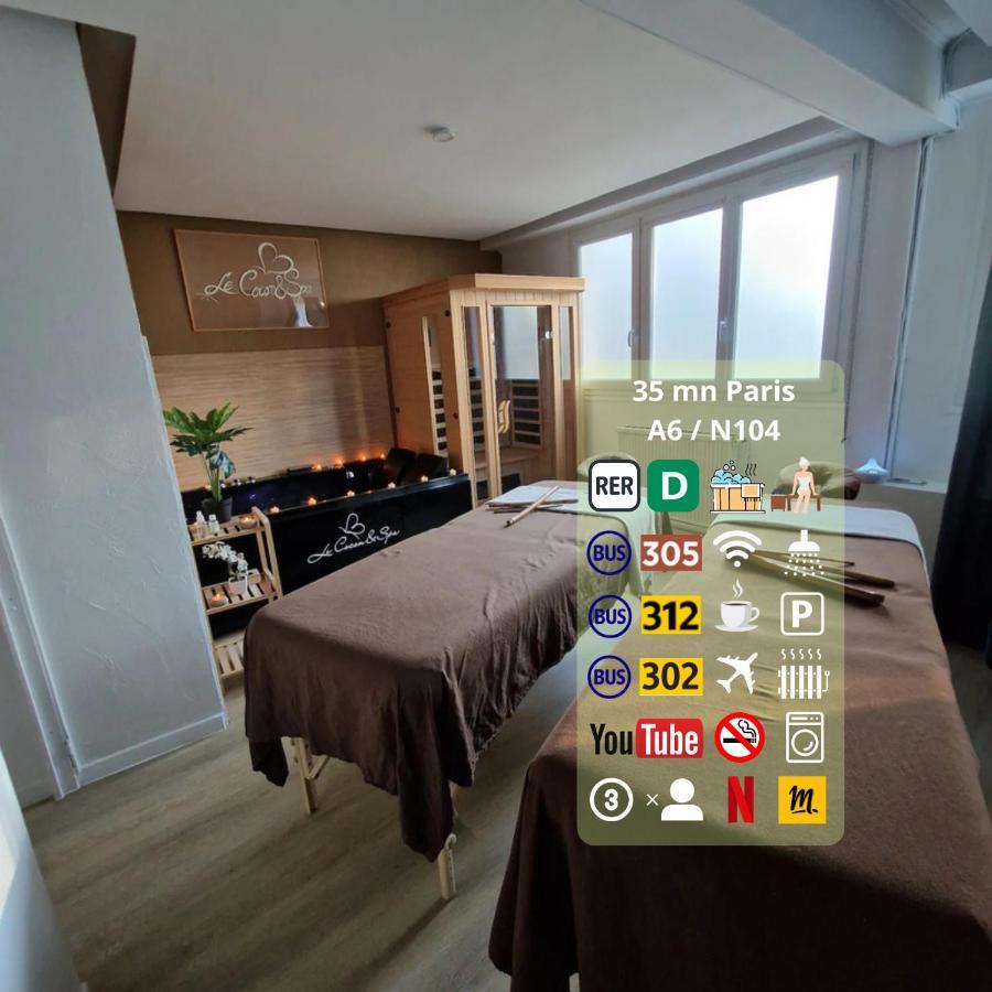 Derniere Reservations Avant Indisponibilite En Septembre Pour 12 Mois, Illimites Jacuzzi Spa Bain A Remous Interieur, Sauna Interieur, Parking Reserve, Vue Et Acces Parc, Prestations Uniques, 1Er Etage Corbeil-Essonnes Ngoại thất bức ảnh